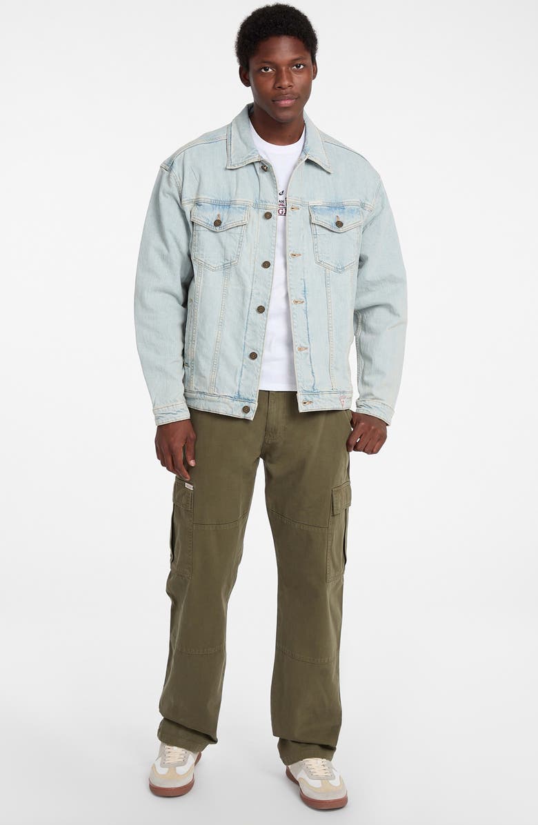 GUESS JEANS Oversize Denim Trucker Jacket, Alternate, color,