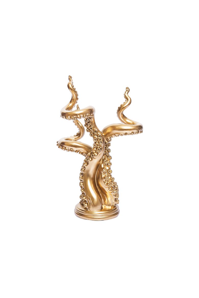 Gold Octopus Arms Figurine, Main, color, Gold