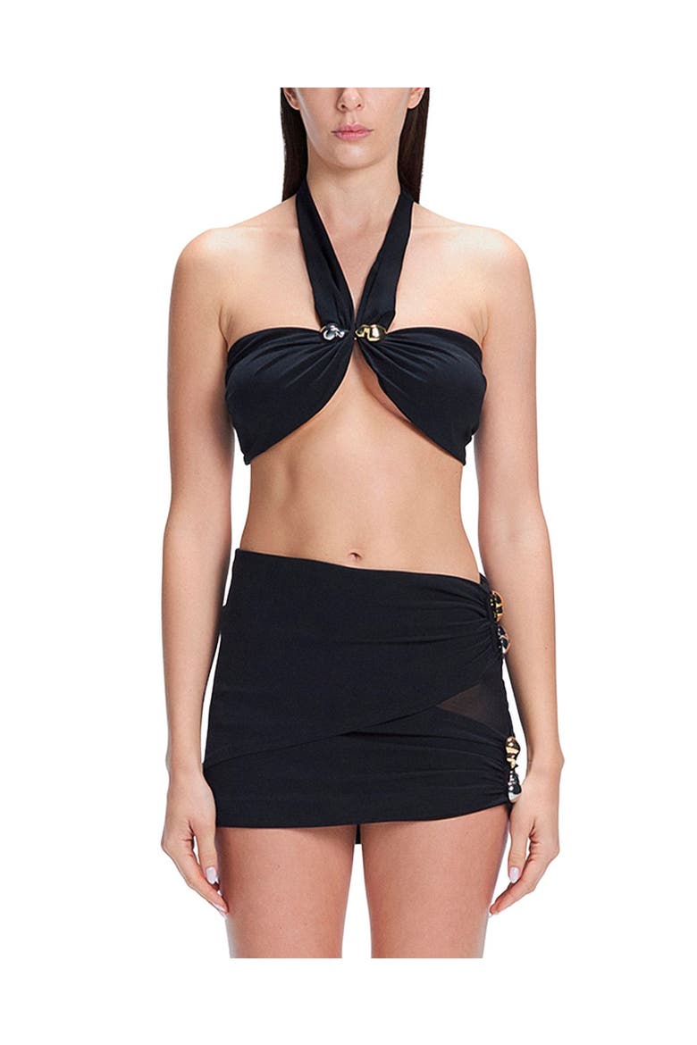 Siena Mesh Detail Mini Skirt, Main, color, Black