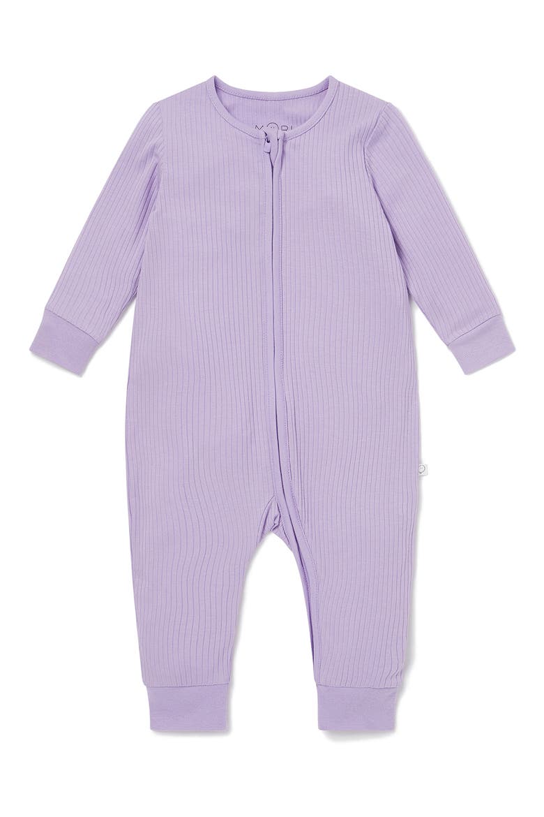 Rib Fitted One-Piece Romper, Main, color, RIBBED - LILAC