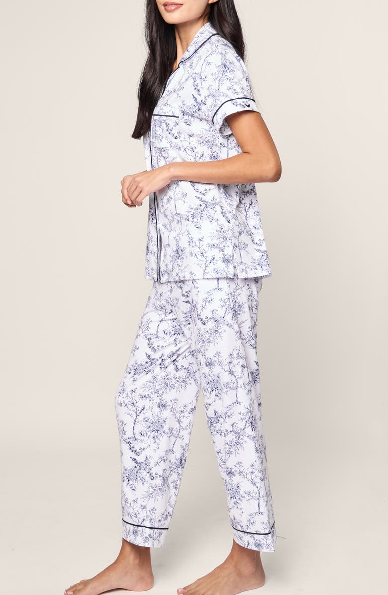 Petite Plume Timel Print Pima Cotton Pajamas, Alternate, color, White