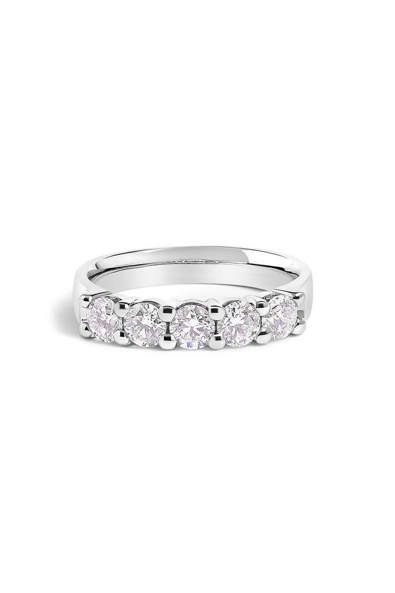 14K Gold 1.00 Ctw Diamond 5 Stone Band Ring, Main, color, White Gold