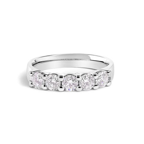 14K Gold 1.00 Ctw Diamond 5 Stone Band Ring