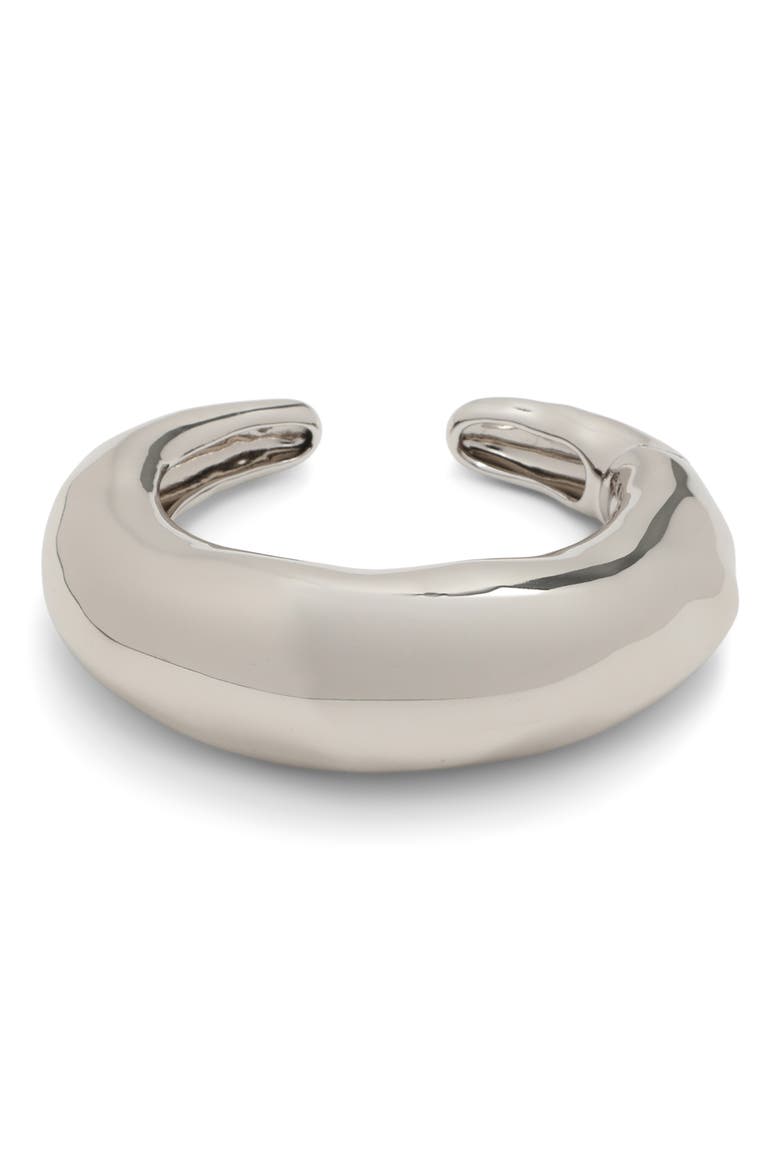 Large Molten Hinge Cuff Bracelet, Main, color, SILVER