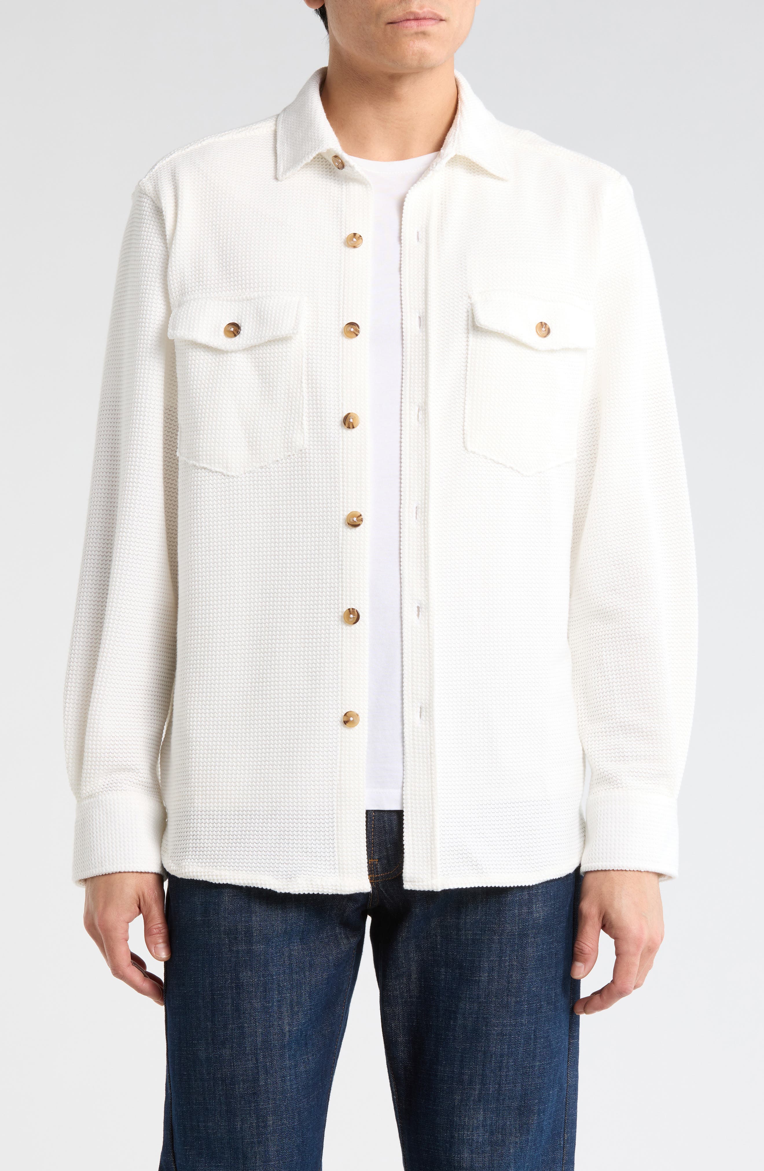 CONSTRUCT Solid Textured Shirt Jacket