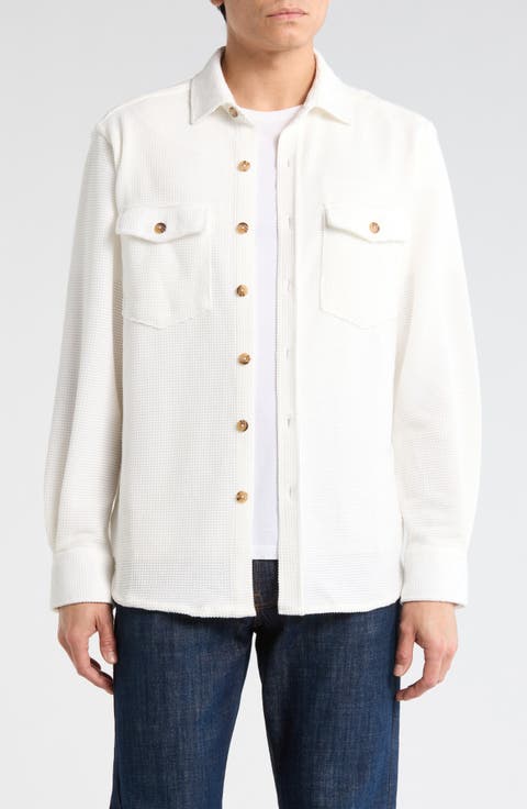 Solid Textured Shirt Jacket