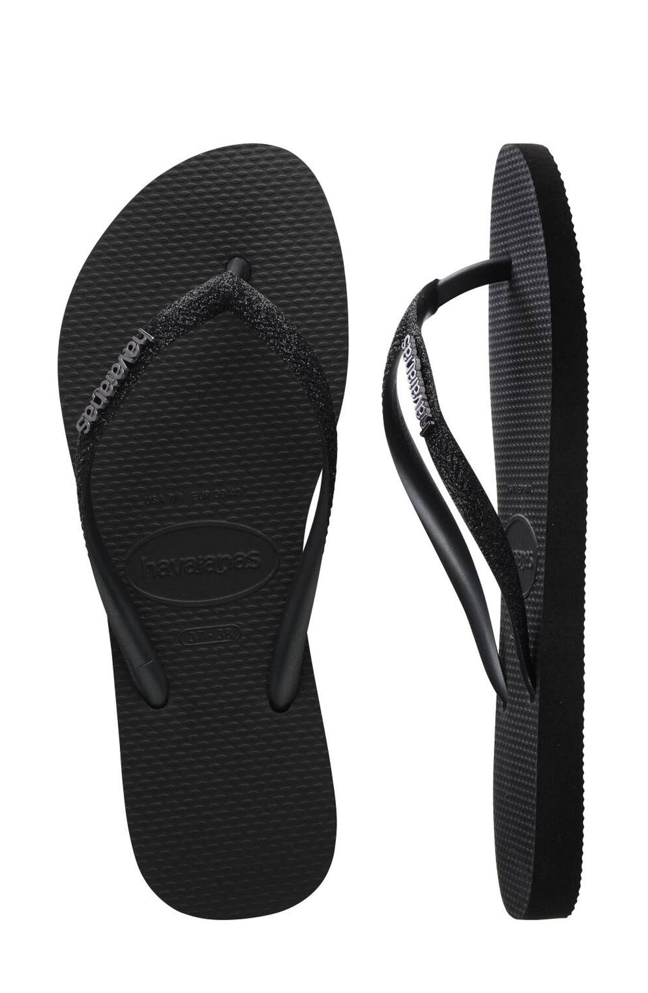Havaianas Slim Glitter II Flip Flop, Alternate, color, 