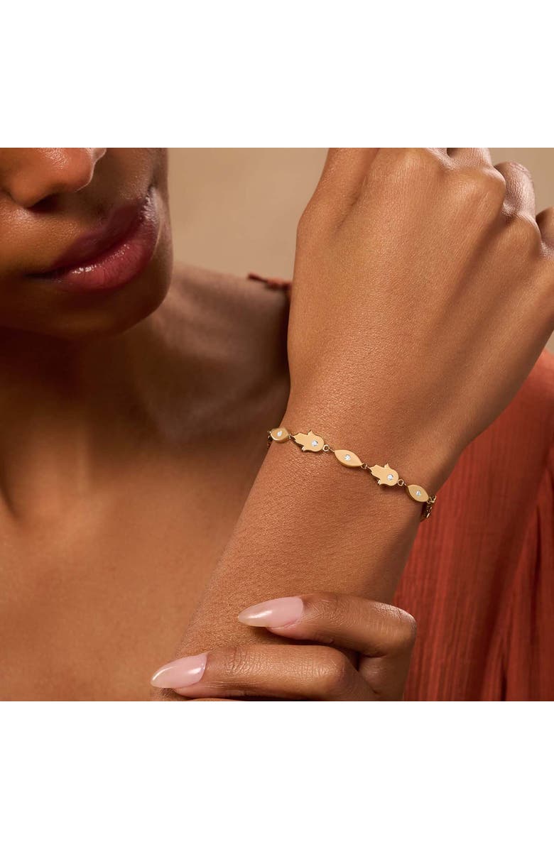 Karma and Luck Illuminated Paths Evil Eye & Hamsa Gold Bracelet, Alternate, color, Gold