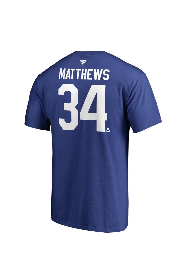 Men's Fanatics Branded Auston Matthews Blue Toronto Maple Leafs Team Authentic Stack Name & Number T-Shirt, Alternate, color, Blue