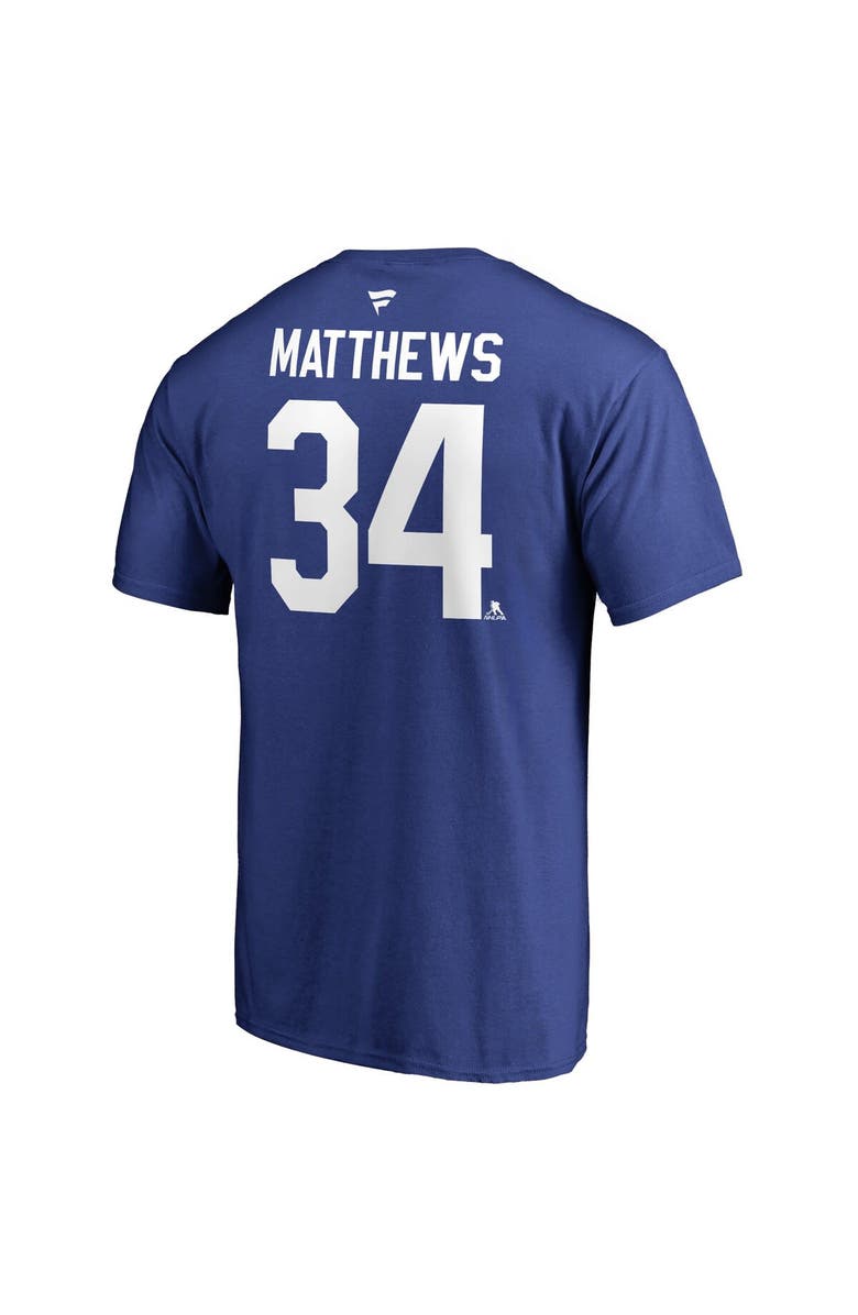 FANATICS Men's Fanatics Branded Auston Matthews Blue Toronto Maple Leafs Team Authentic Stack Name & Number T-Shirt, Alternate, color,
