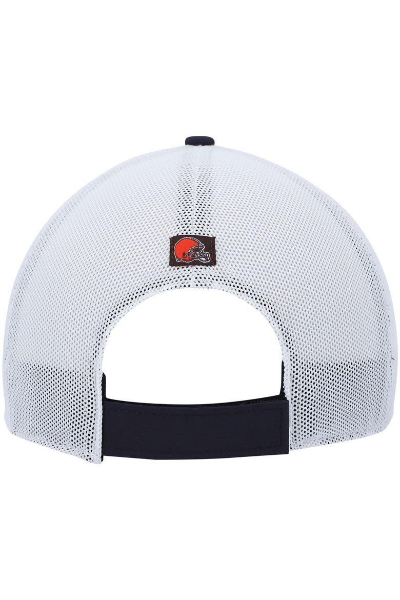 Men's '47 Navy/White Cleveland Browns Flag Fill Trucker Adjustable Hat, Alternate, color, Navy