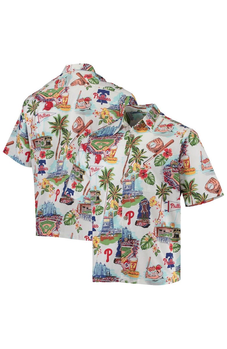 Reyn Spooner Men's Reyn Spooner White Philadelphia Phillies Scenic Button-Up Shirt, Main, color, White