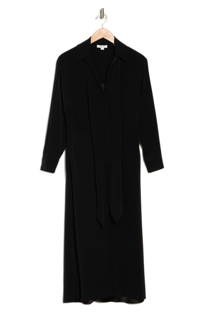 Vince Split Neck Long Sleeve Dress, Alternate, color,