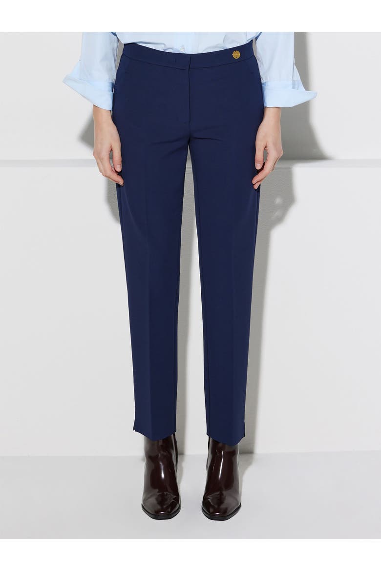 CHARLOTTE Stretch Jersey Cropped Boy Pants, Alternate, color, Navy