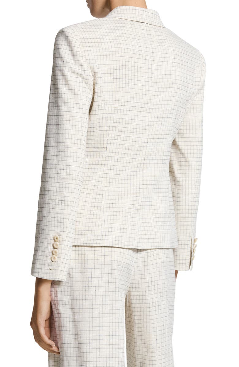 Theory Shrunken Check Linen Blend Jacket, Alternate, color, Natural Multi