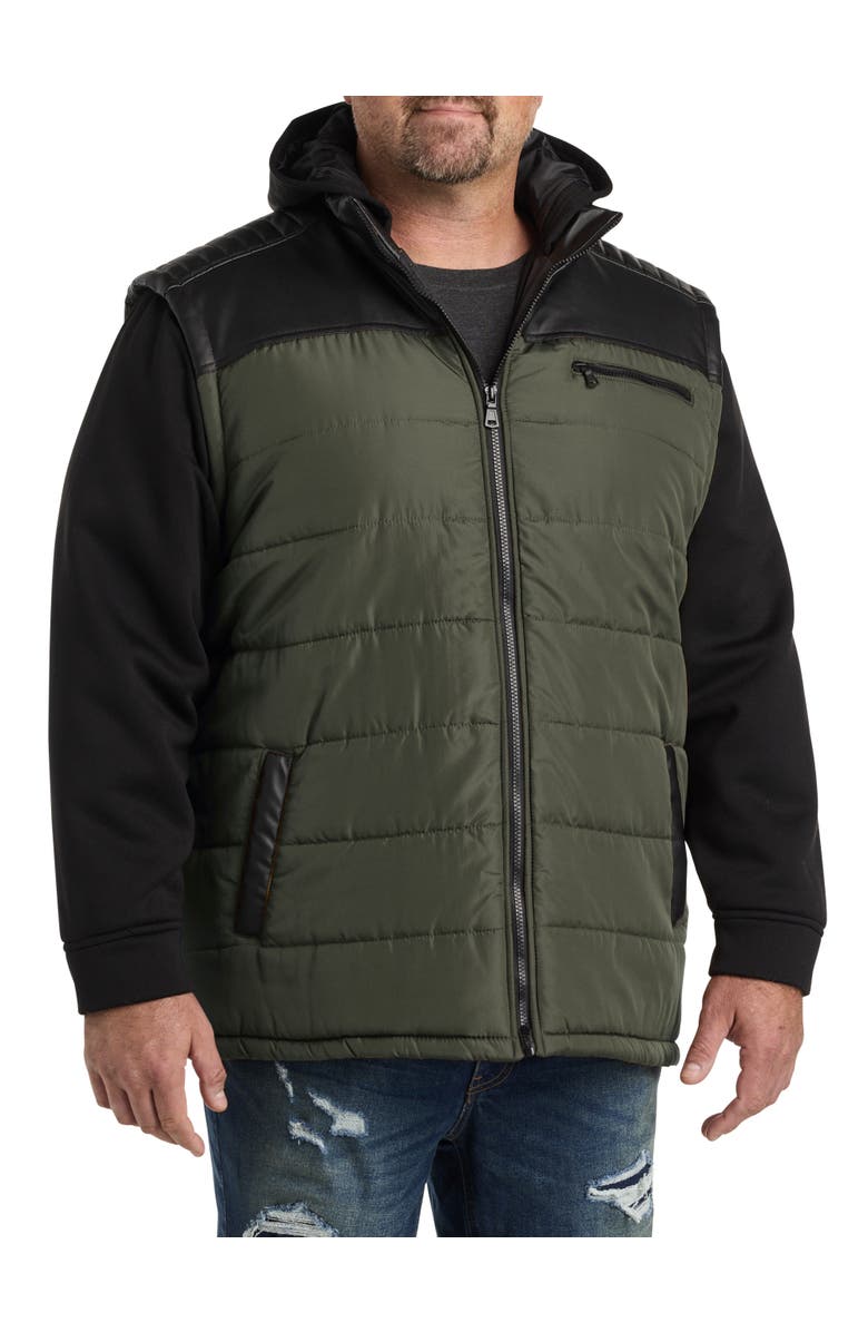 True Nation by DXL Big & Tall Vest Jacket, Main, color, Olive