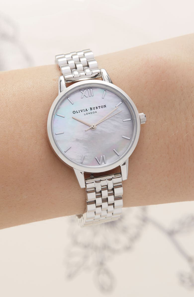 Olivia Burton Mother-of-Pearl Bracelet Watch, 30mm, Alternate, color,