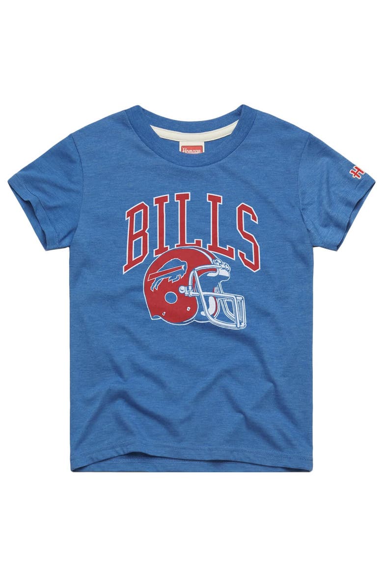 Youth Homage  Royal Buffalo Bills Helmet Retro Tri-Blend T-Shirt, Main, color, Royal