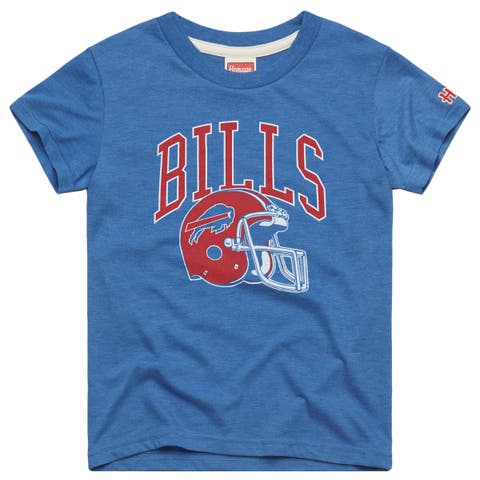 Youth Homage  Royal Buffalo Bills Helmet Retro Tri-Blend T-Shirt