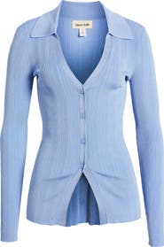 Open Edit Collar Rib Cardigan