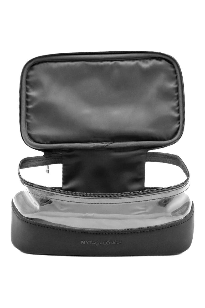 Medium Clear Train Zip Case, Alternate, color, BLACK