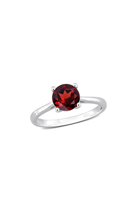 Garnet Solitaire Ring