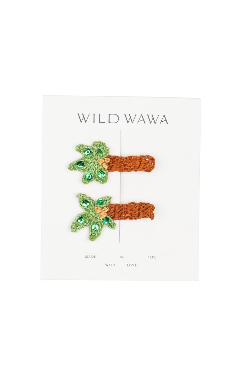 Wild Wawa Crochet Clip Set, Main, color, Palm