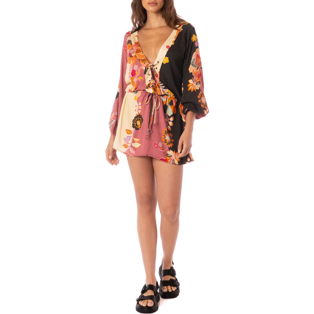 Maaji Rae Lace Up Cover-up Minidress