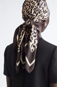 Valentino Garavani Leopard Print Silk Square Scarf