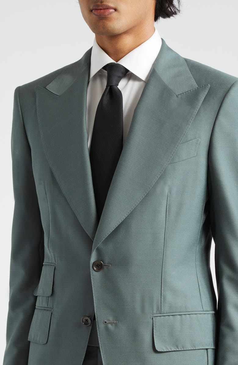 TOM FORD Atticus Wool & Silk Suit, Alternate, color, Military Green