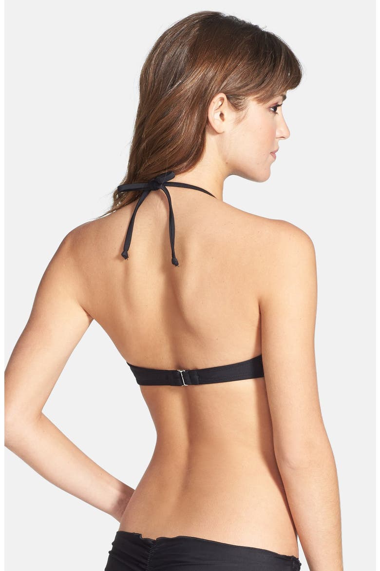 'Bow' Bikini Top, Alternate, color, BLACK