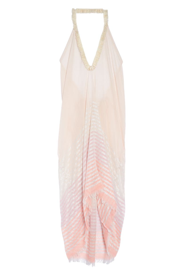 Halter Cover-Up Dress, Alternate, color, CORAL