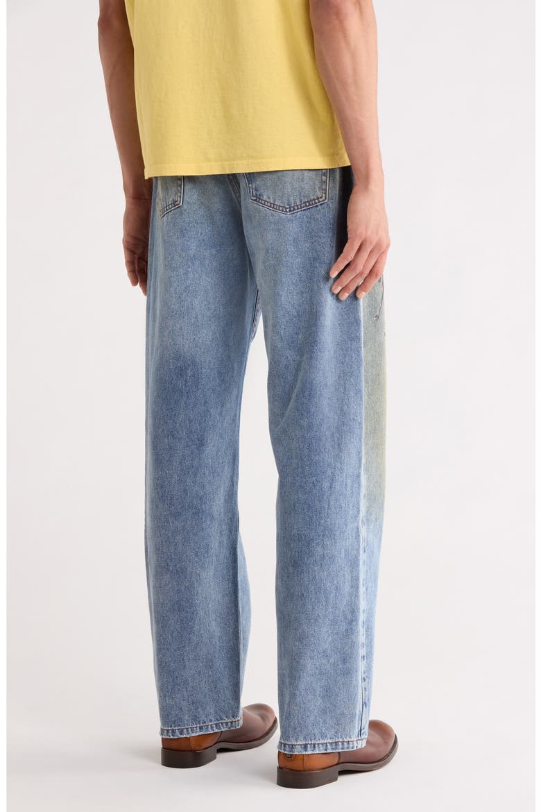 Allover Print Straight Leg Jeans, Alternate, color, INDIGO