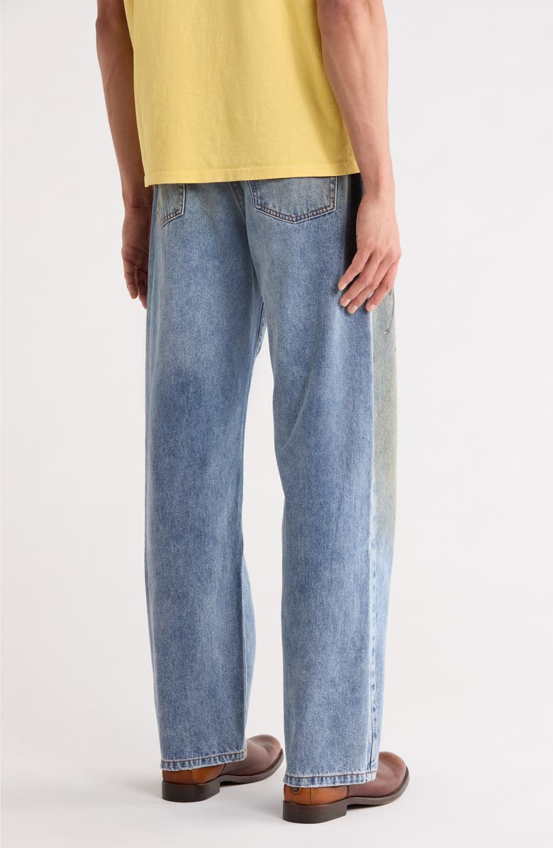 ONE OF THESE DAYS Allover Print Straight Leg Jeans, Alternate, color, Indigo