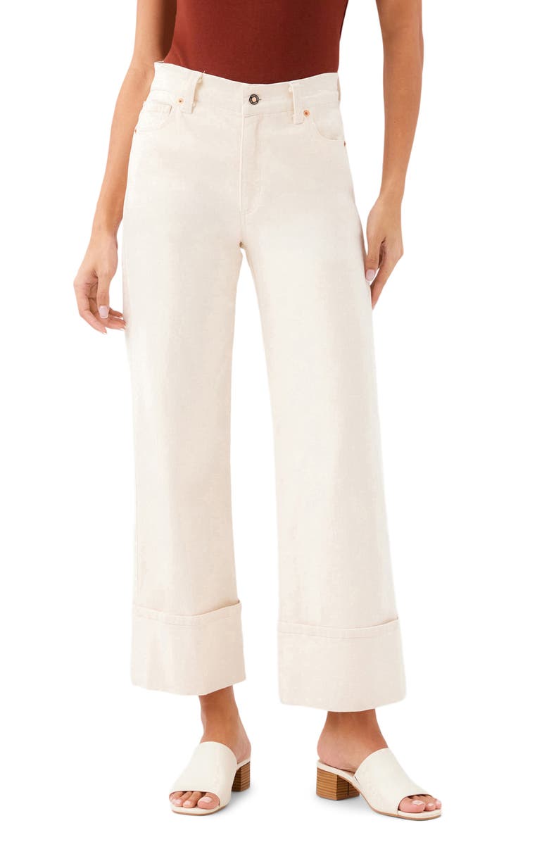Karen Kane Cuffed Crop Jeans, Main, color, Natural