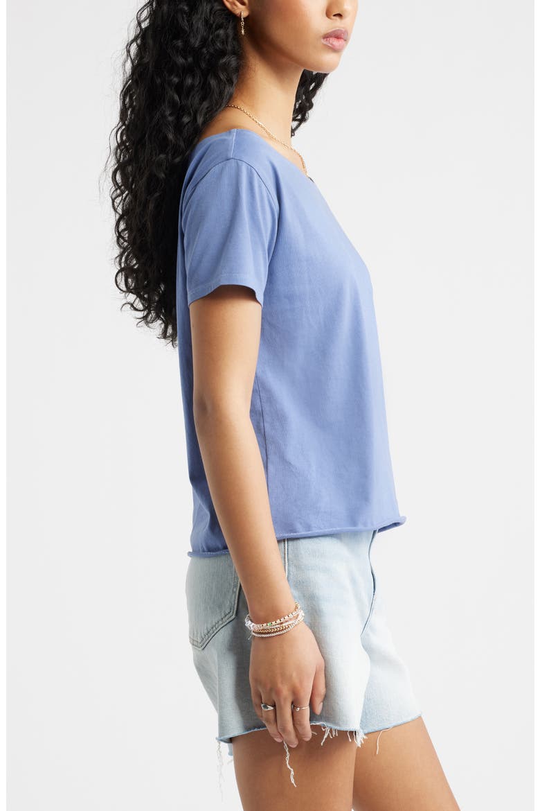 Relaxed Fit Boat Neck Cotton T-Shirt, Alternate, color, BLUE FROST