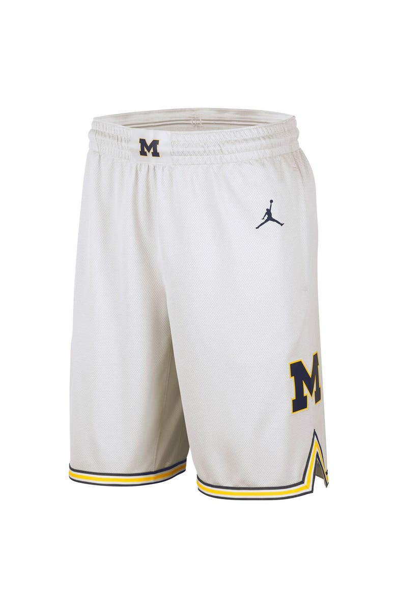 Jordan Brand Men's Jordan Brand White Michigan Wolverines Replica Team Basketball Shorts, Alternate, color,