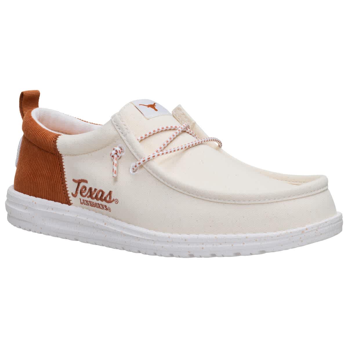 Hey Dude Men's Hey Dude  White/Texas Orange Texas Longhorns Wally Casual Slip-On Shoes, Alternate, color, 