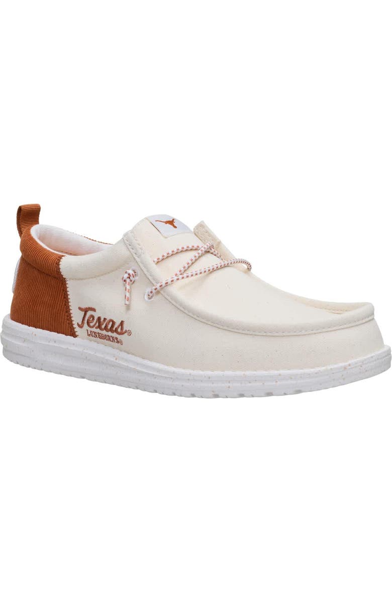 Hey Dude Men's Hey Dude White/Texas Orange Texas Longhorns Wally Casual Slip-On Shoes, Alternate, color,