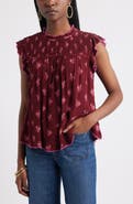 Treasure & Bond Shirred Ruffle Sleeve Top
