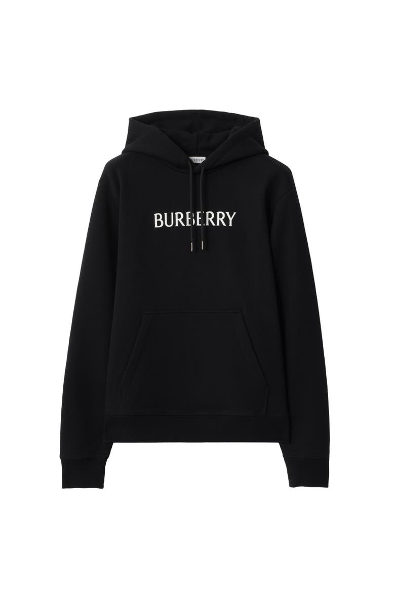 Logo Cotton Hoodie, Alternate, color, Black
