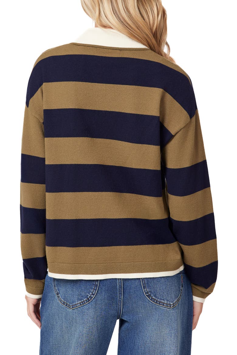 Stripe Polo Sweater, Alternate, color, MILITARY OLIVE/ SKY
