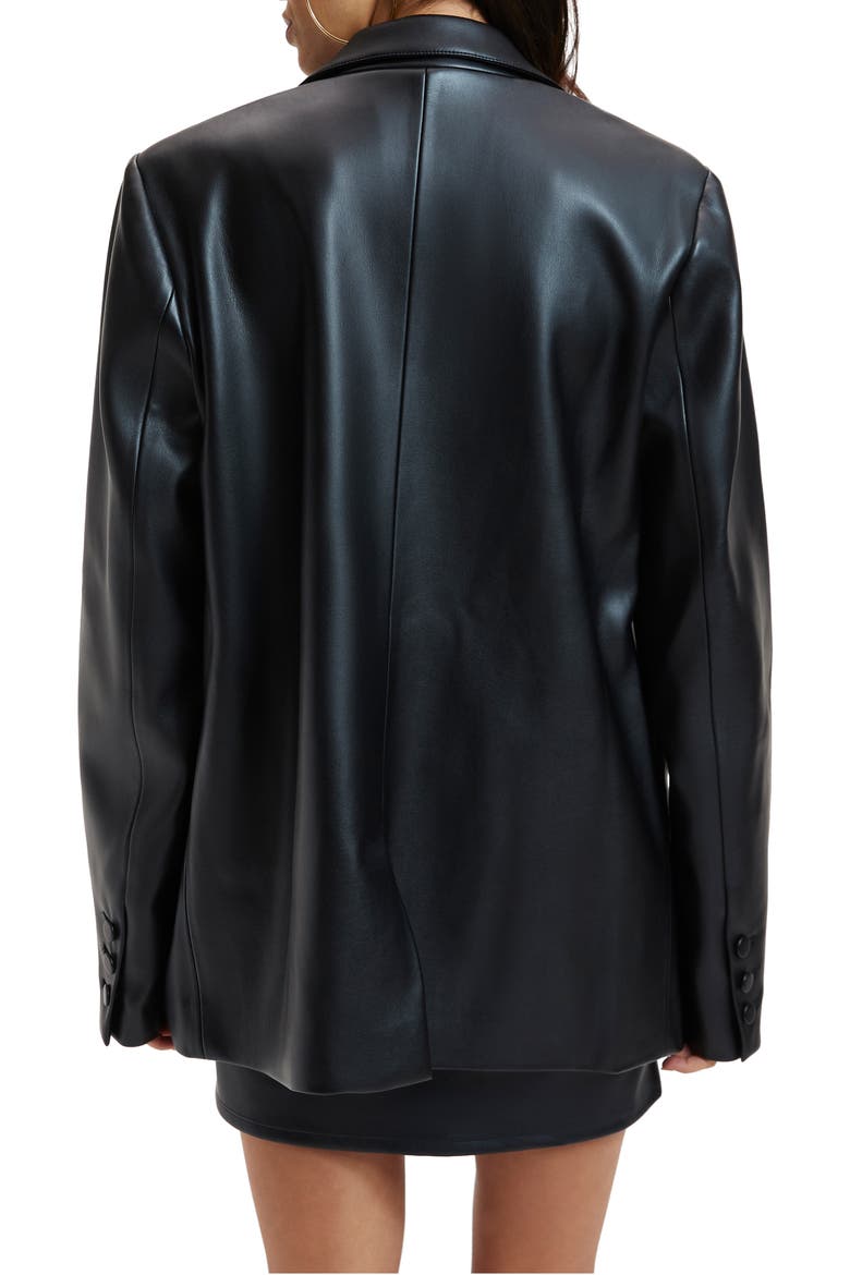 Better Than Leather Faux Leather Blazer, Alternate, color, BLACK001