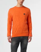 PHILIPP PLEIN Jacquard Round Neck Pullover Monogram Men