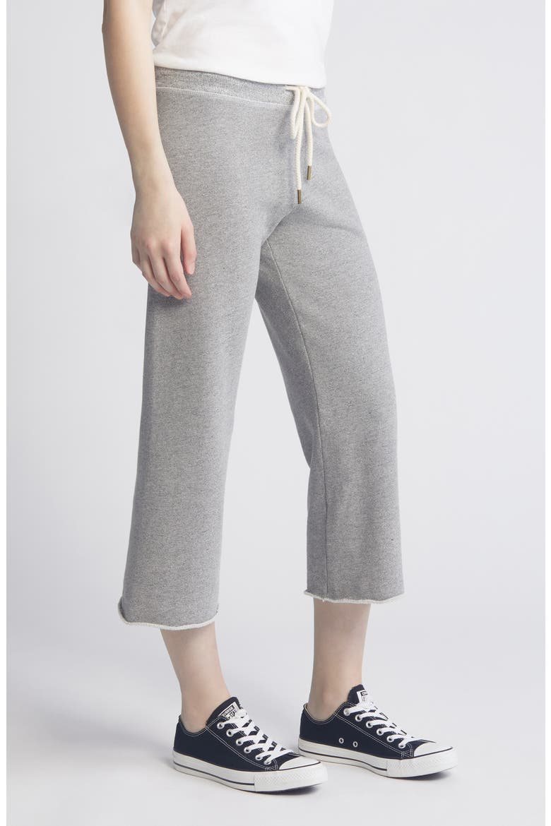 Cotton Crop Wide Leg Sweatpants, Alternate, color, VARSITY GREY