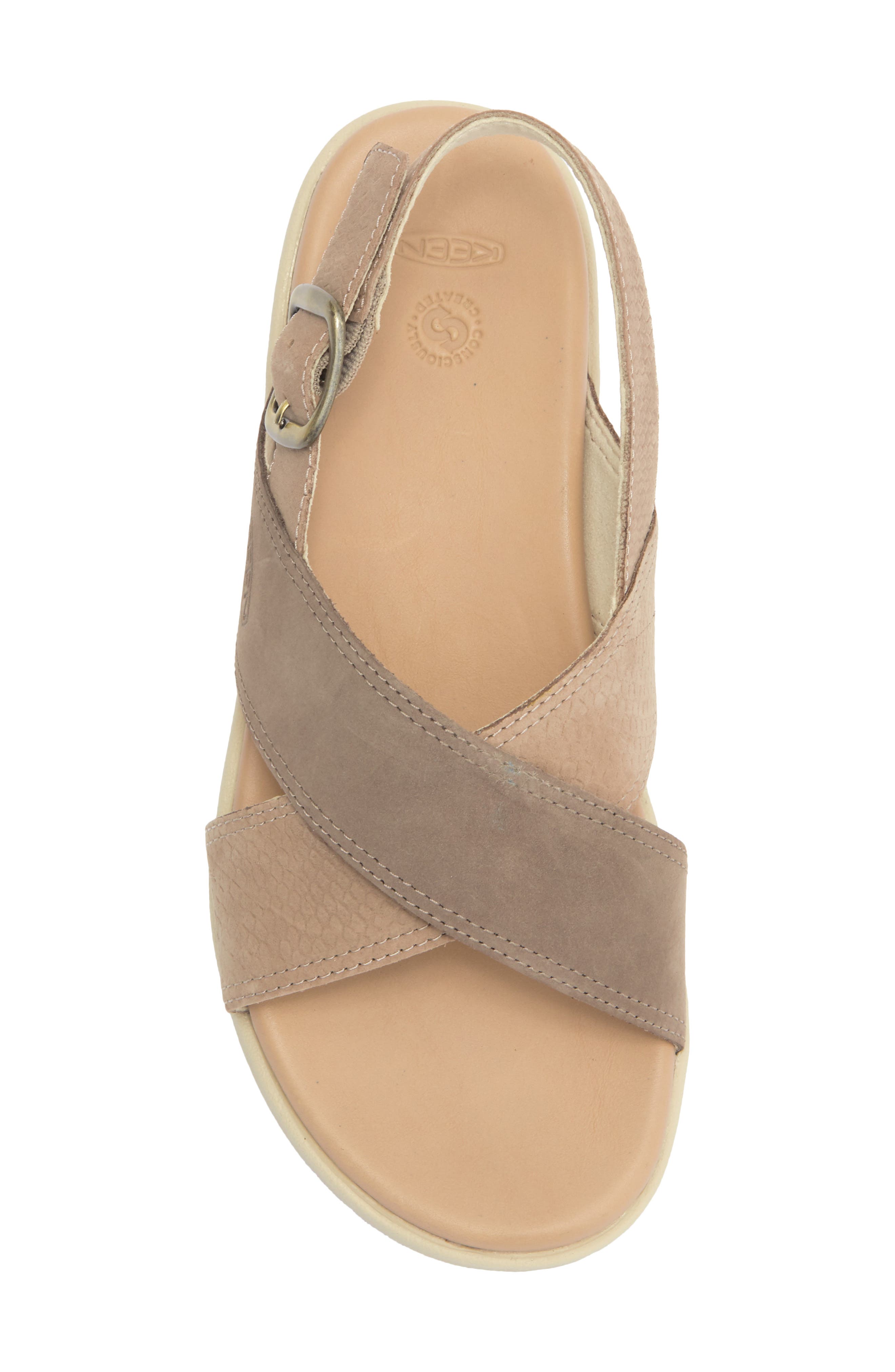KEEN Elle Luxe Cross Strap Sandal, Alternate, color, Plaza Taupe/ Brindle