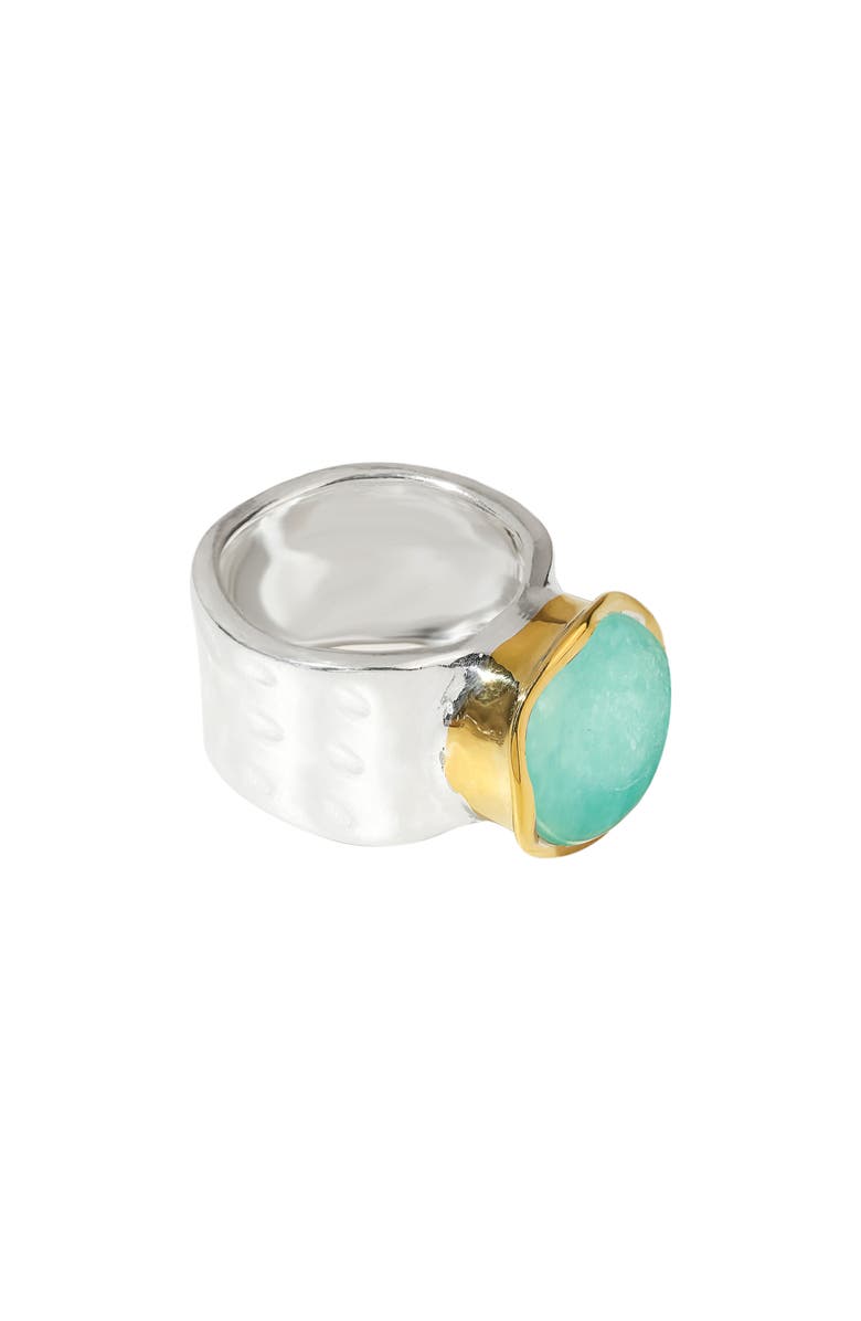 YS GEMS Semiprecious Stone Cabochon Ring, Alternate, color, Aqua Blue