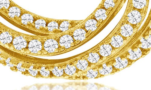 Suzy Levian Pavé Cubic Zirconia Twisted Hoop Earrings
