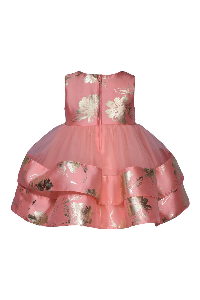 Metallic Fit & Flare Party Dress, Alternate, color, BLUSH