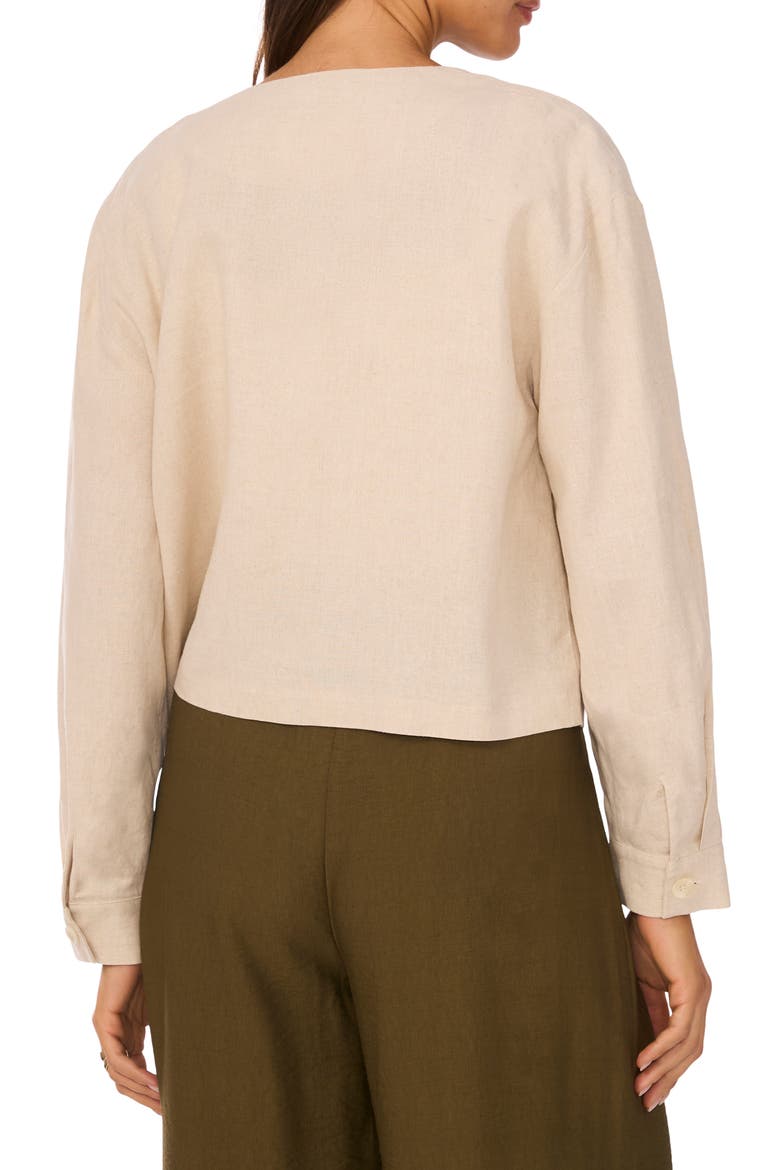 Collarless Crop Jacket, Alternate, color, OYSTER GREY